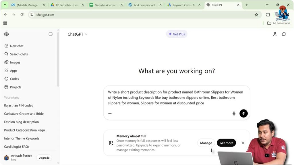 AI generating WooCommerce short product description with SEO keywords