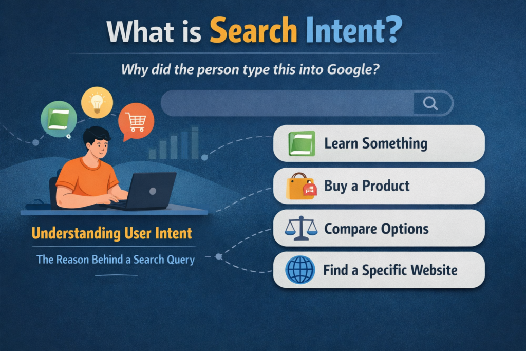 Diagram explaining user intent behind a search query