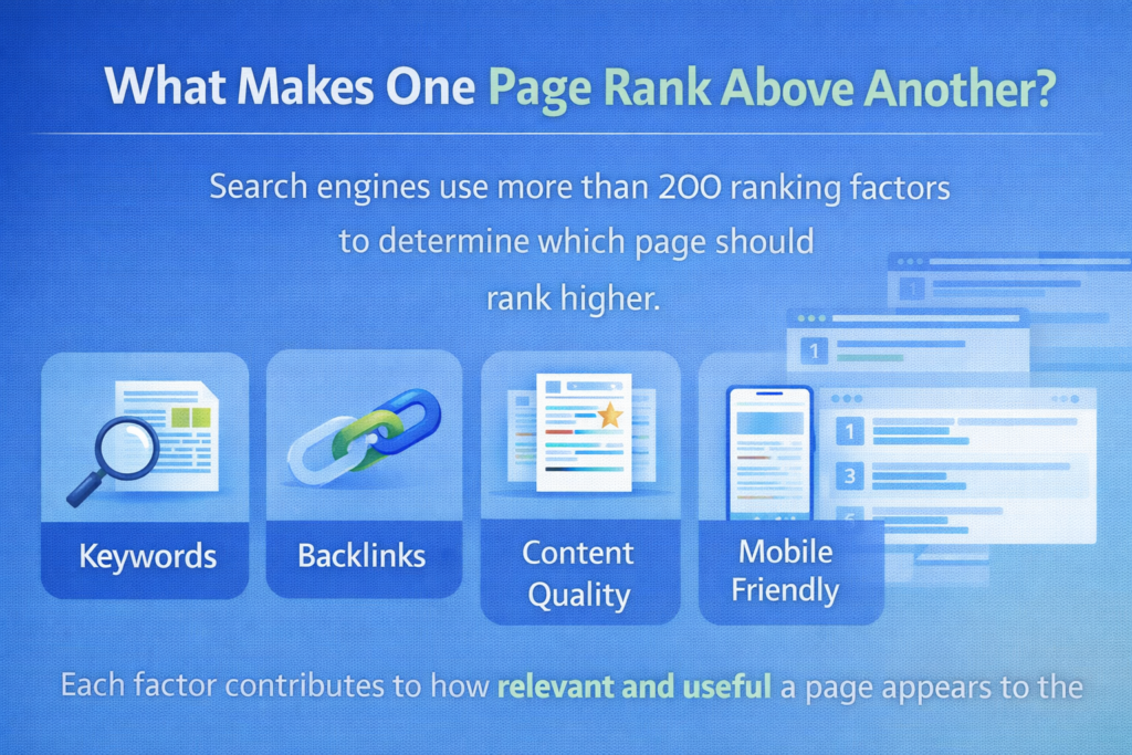What Makes One Page Rank Above Another