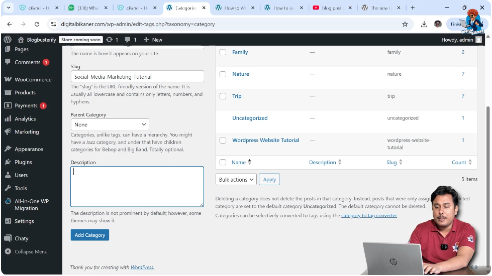 Writing category description for SEO in WordPress