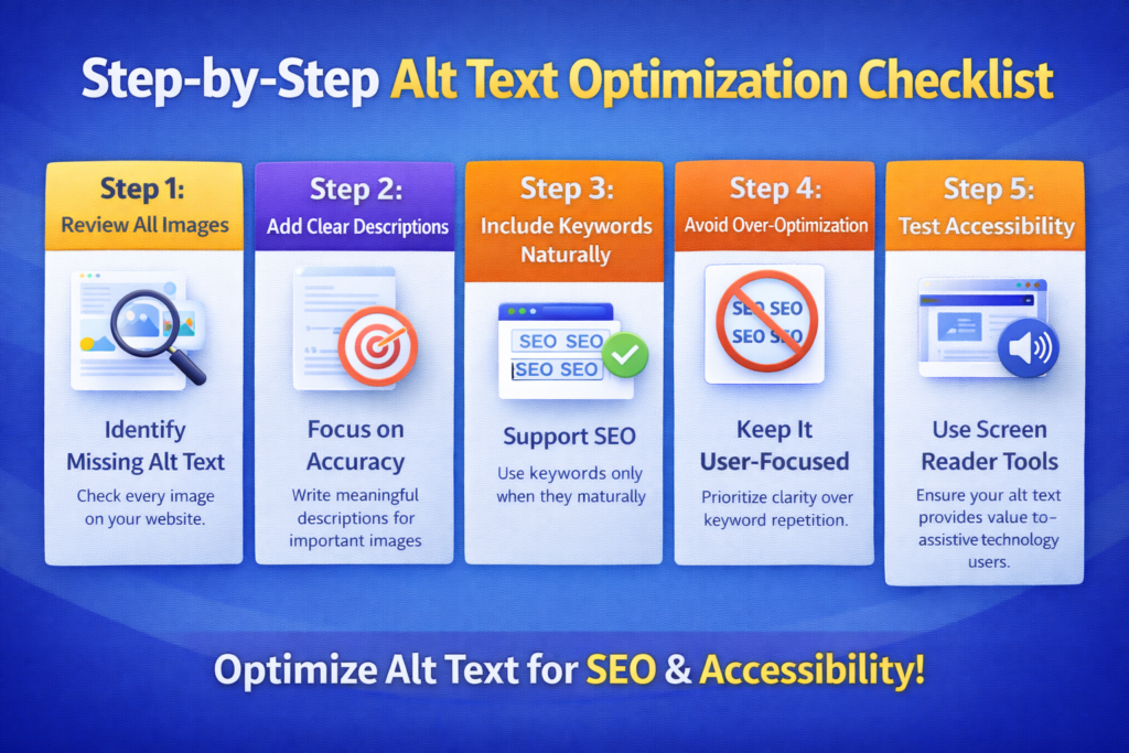 Step-by-step checklist for writing SEO-friendly alt text