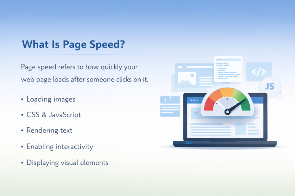 Webpage loading progress showing fast page speed performance