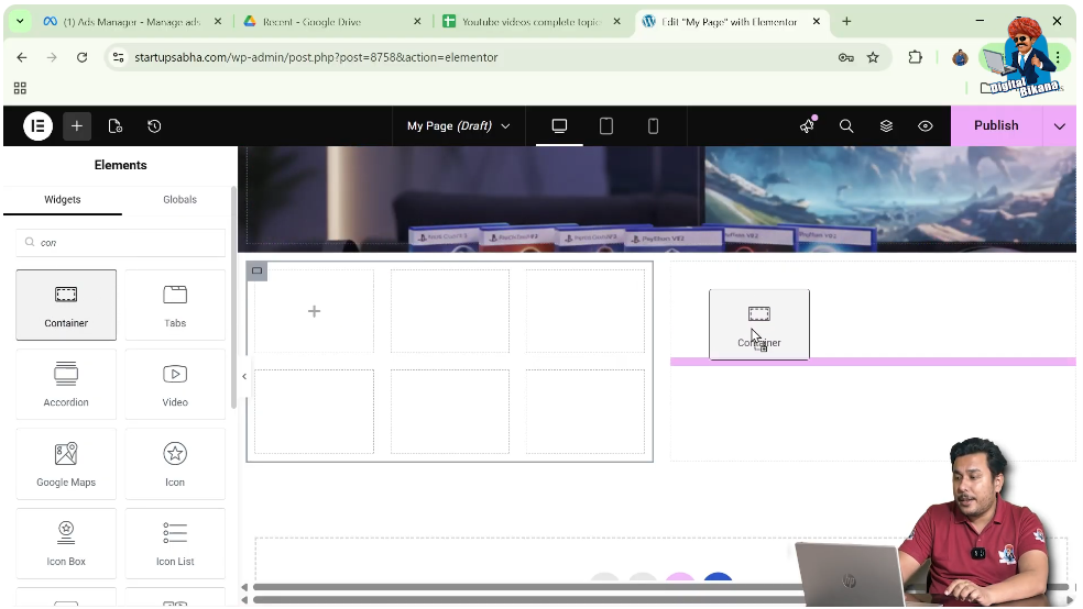 Add Container to Second Column