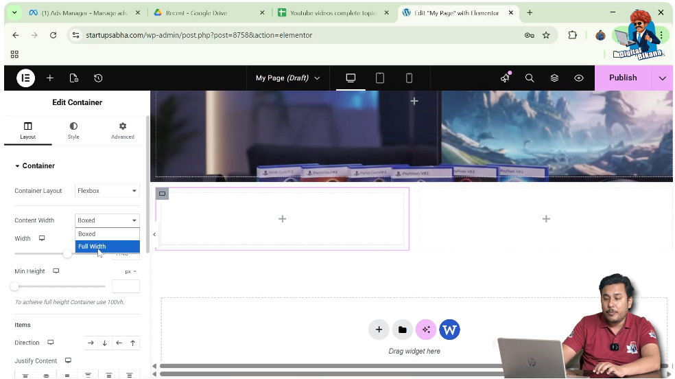 Change Content Width