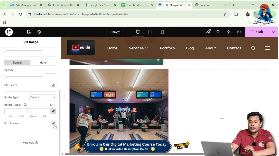 Click on Box Shadow Option