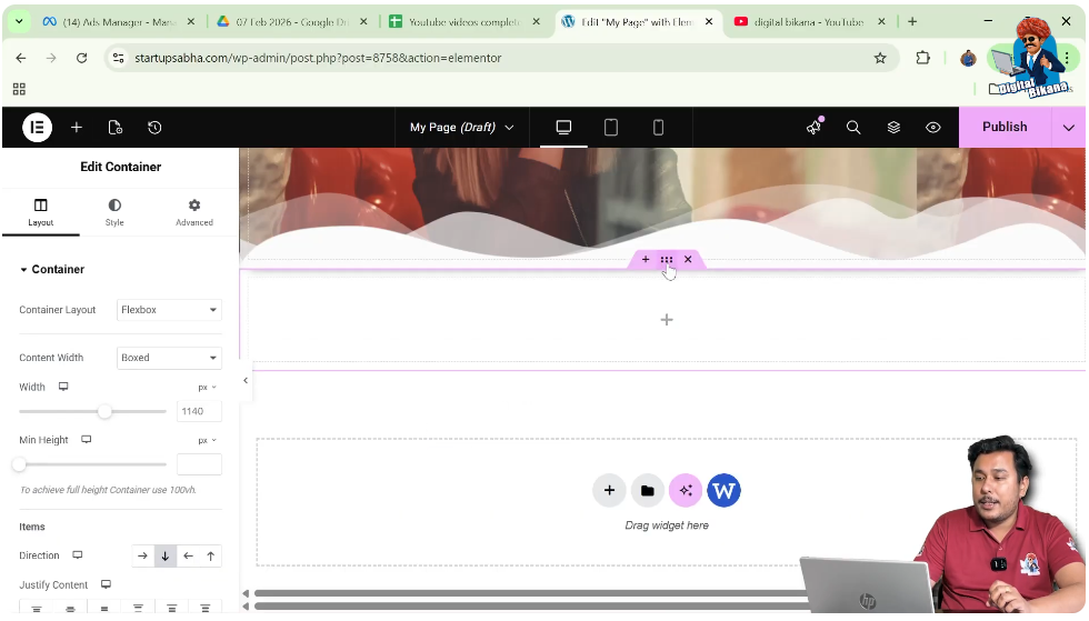 Click on Edit Container