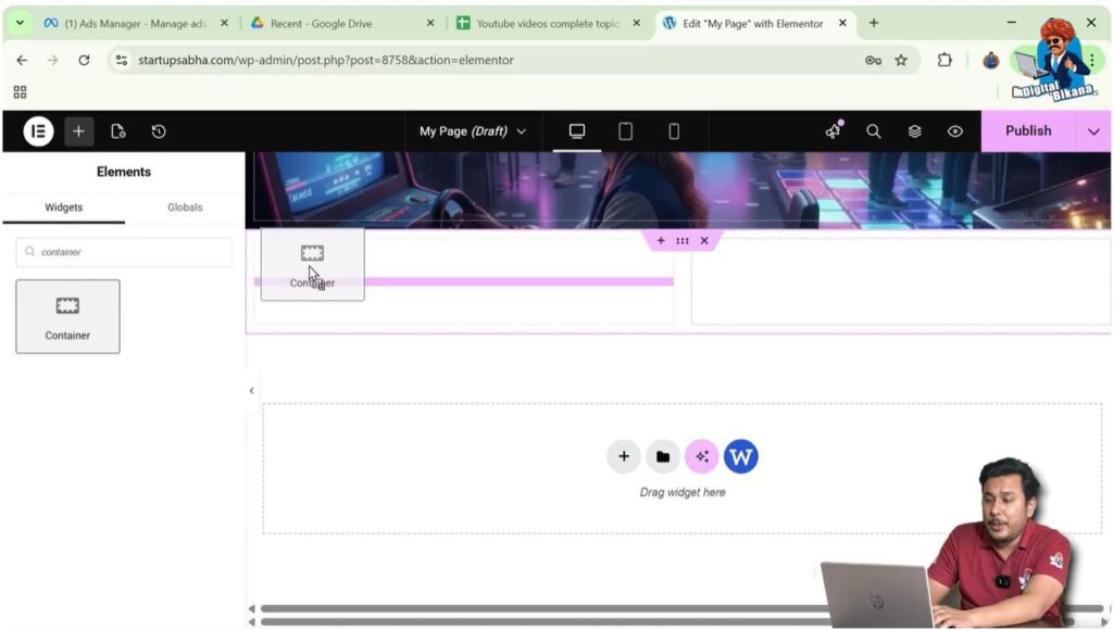 Drag and Drop Container