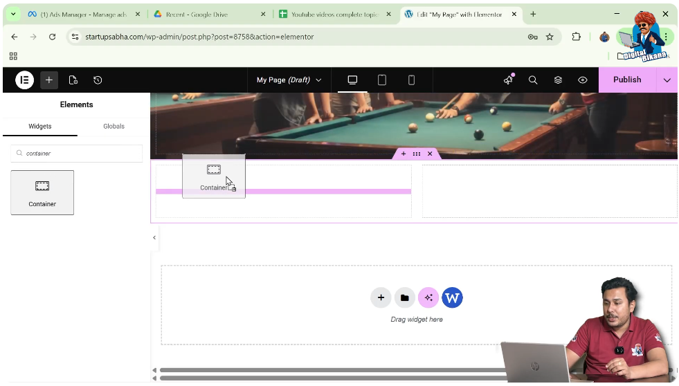 Drag and Drop Container