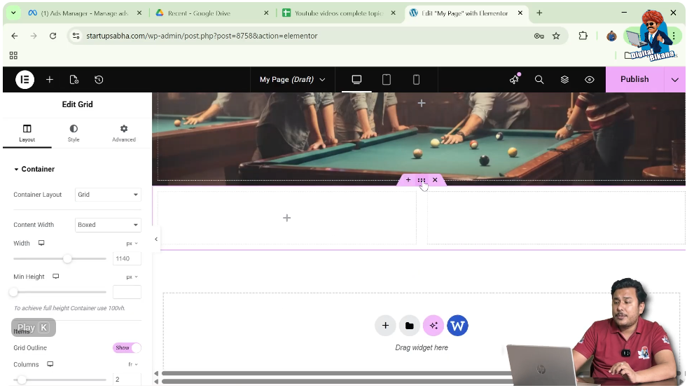 Edit Section Container