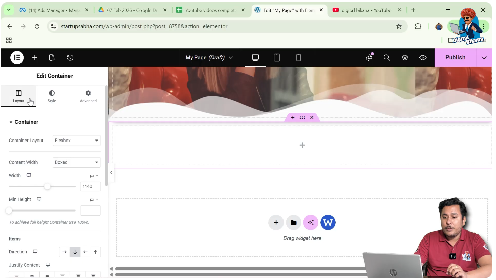 Go to Layout Settings