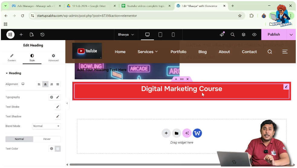 Hover Over the Heading