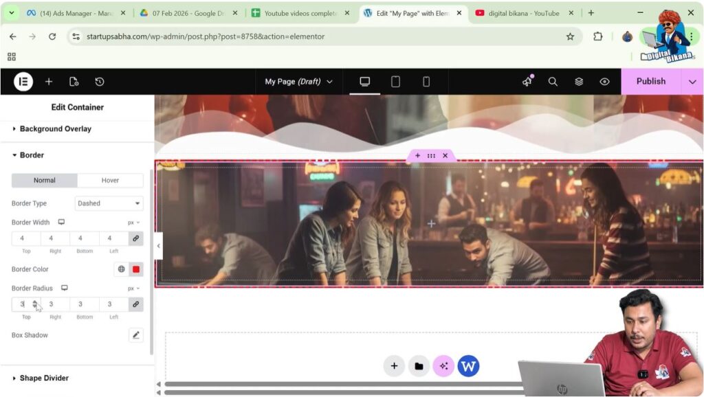 Locate Border Radius Option