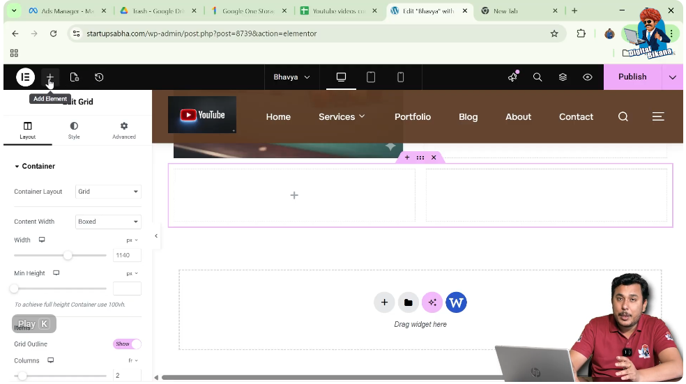 Open Add Element Panel