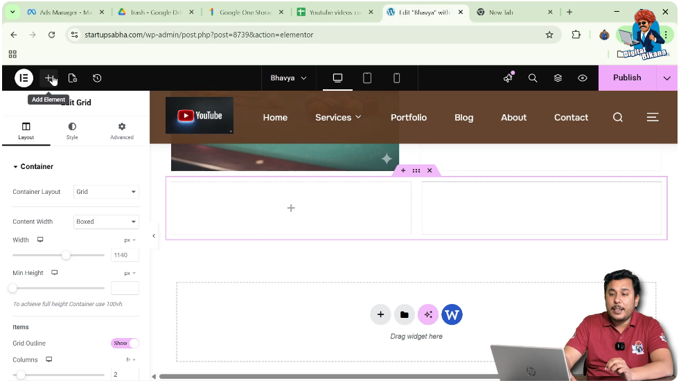 Open Add Element Panel