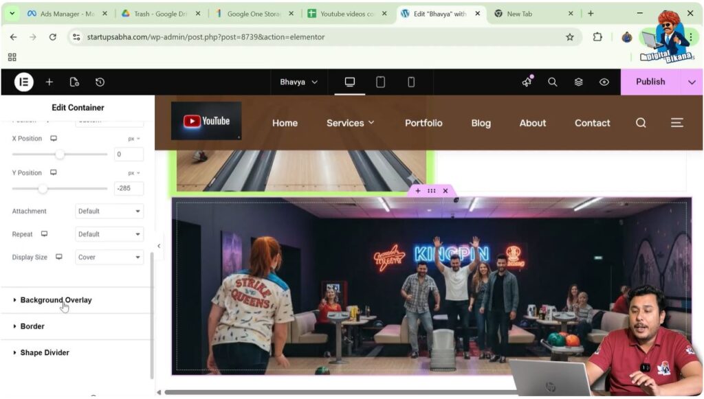 Scroll to Background Overlay