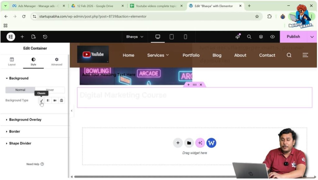 Select Background Type