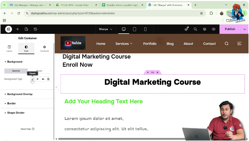 Select Background Type