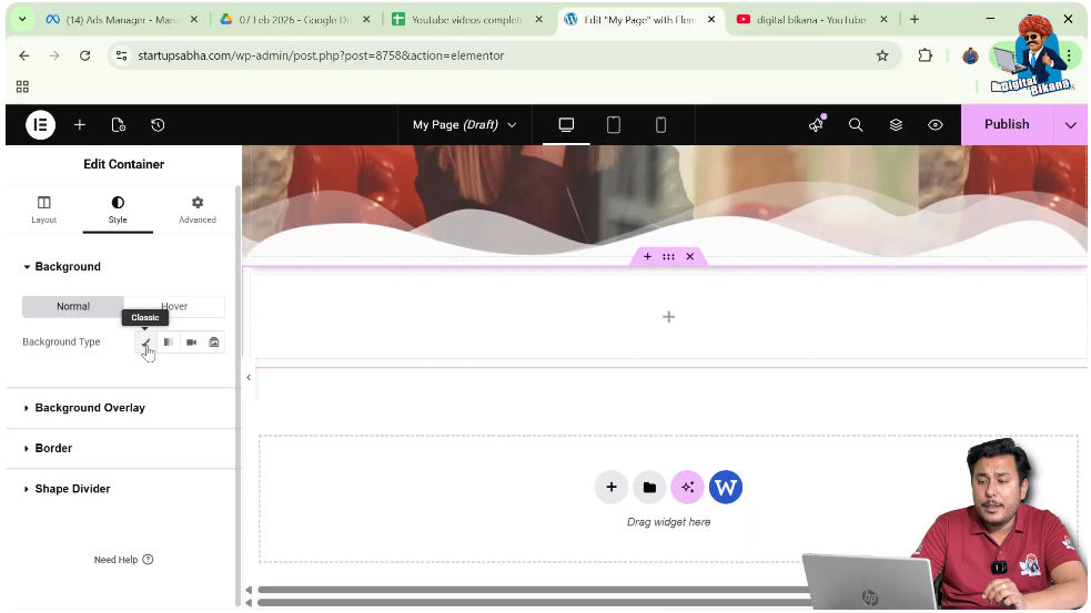 Select Background Type