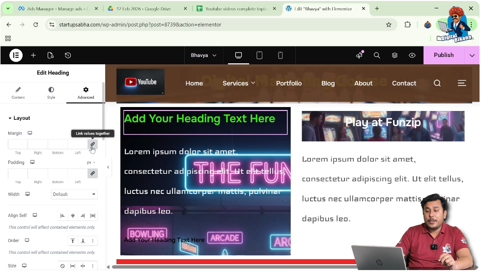 Unlink Margin Values