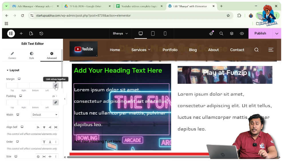 Unlink Margin Values